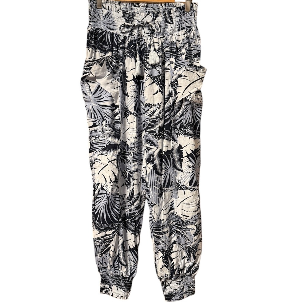 Tropical Print Jogger Pants